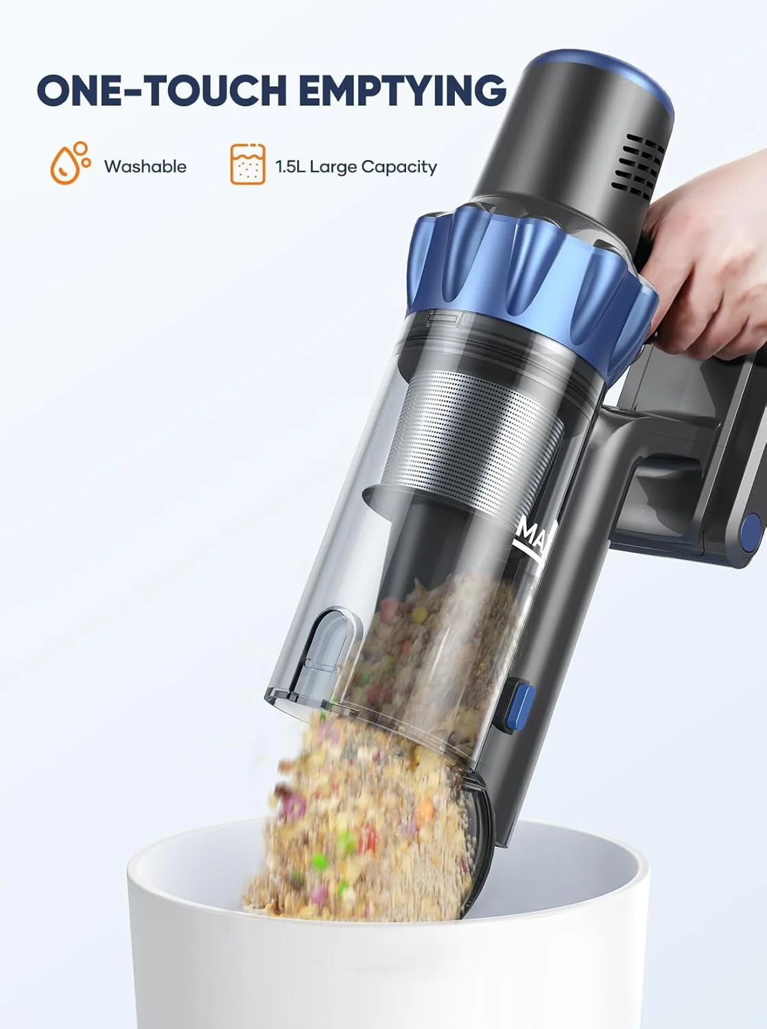 Cordless Vacuum Cleaner, 550W/48KPA 55Mins Lightweight Stick Vacuum Cleaner for Carpet Pet Hair Hardwood Floor