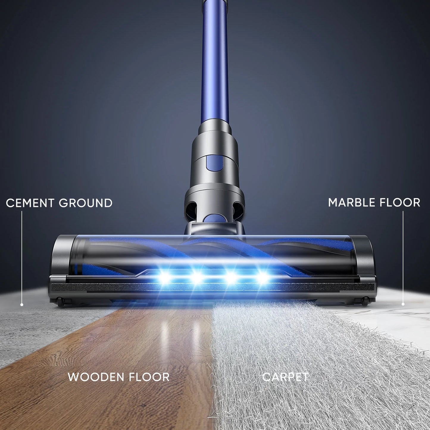 Cordless Vacuum Cleaner, 550W/48KPA 55Mins Lightweight Stick Vacuum Cleaner for Carpet Pet Hair Hardwood Floor